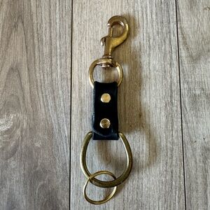 Equestrian Keychain in Leather and Brass